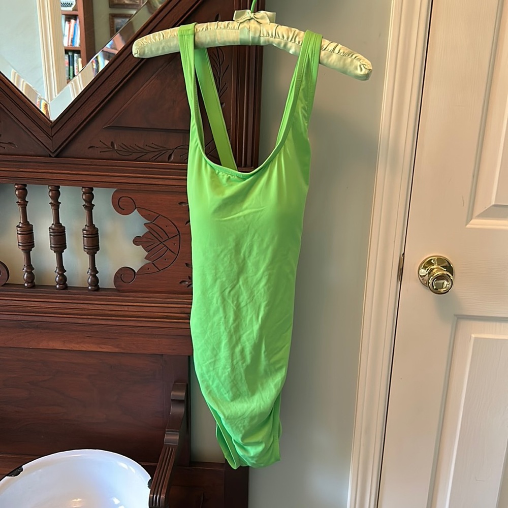 Andie Swim lime green one piece cross back bathing suit swimsuit size XXL Tulum